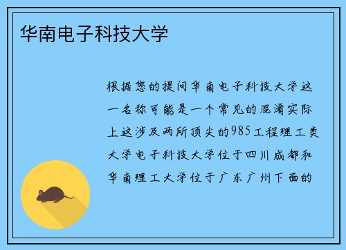 华南电子科技大学